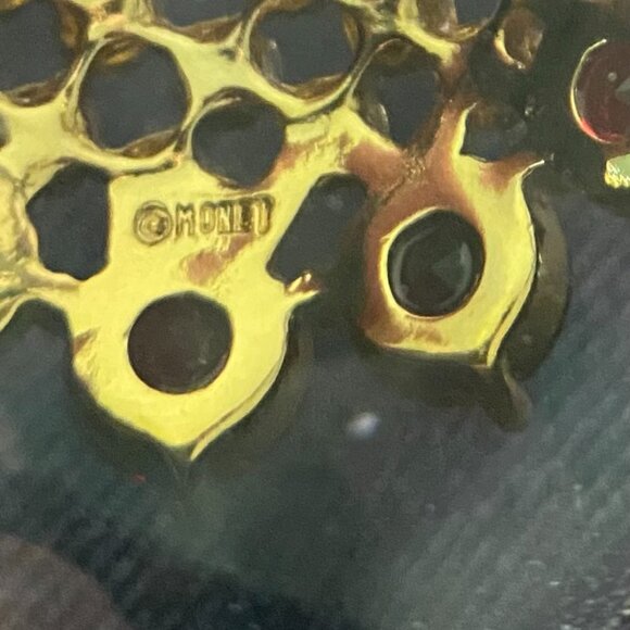 Vintage Monet Ruby Red Rhinestone Brooch #394 - Picture 8 of 8